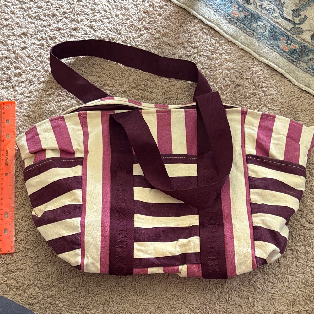 Victoria's Secret Burgundy and Cream Tote